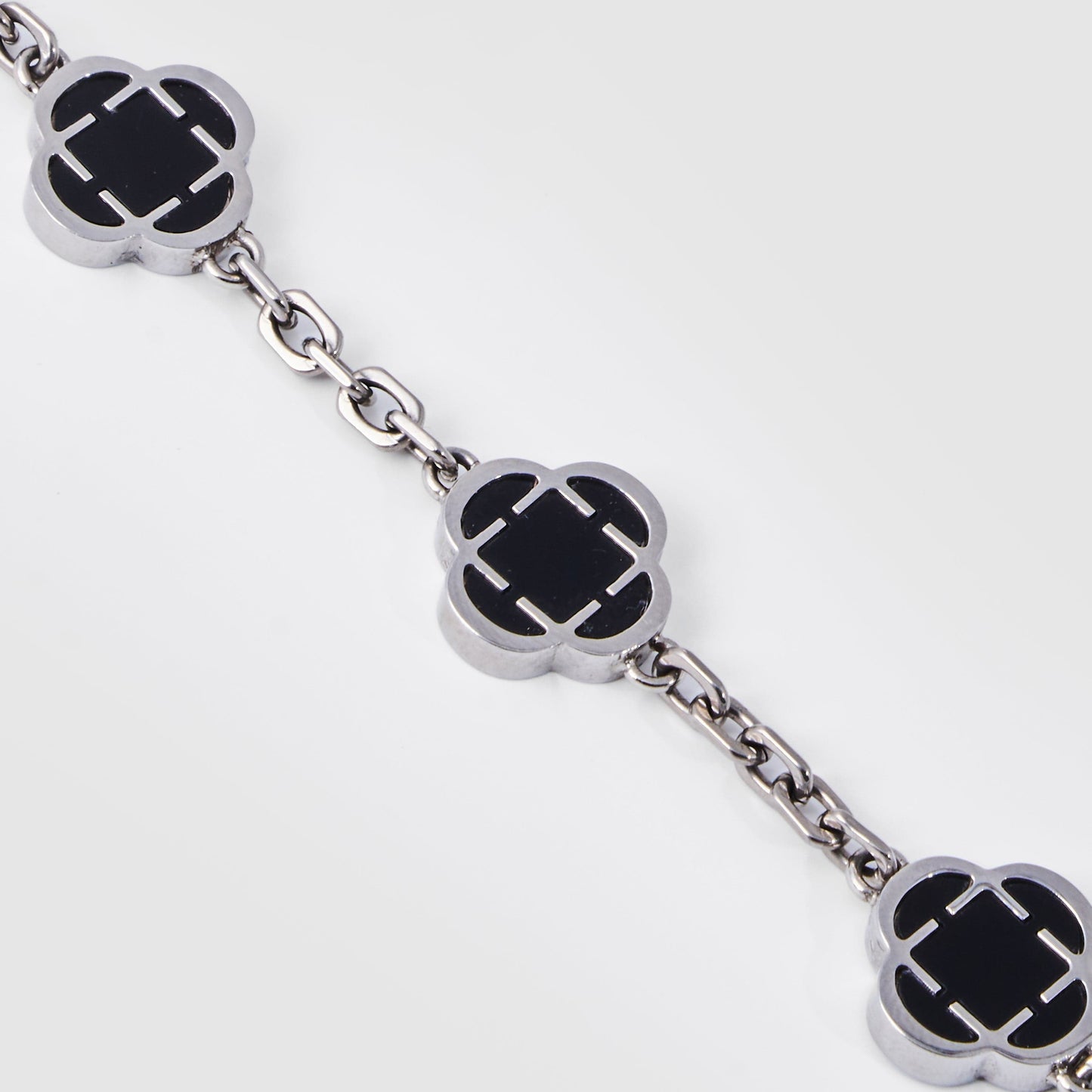 Clover Onyx Bracelet | Men | Stainless Steel | Silver & Gold | Onyx Stone | Clover Design | Steven & Levon