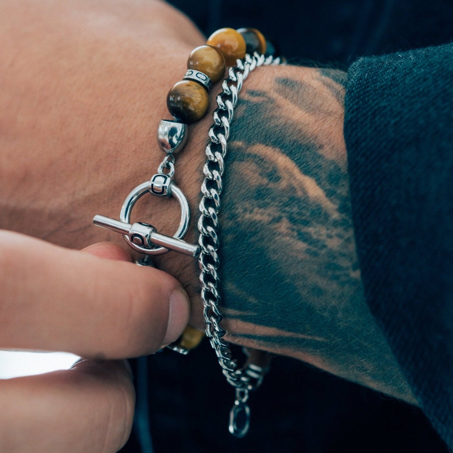 Cuban Bracelet | Men | Stainless Steel | Silver, Gold & Rose Gold | 4mm Chain Design | Steven & Levon