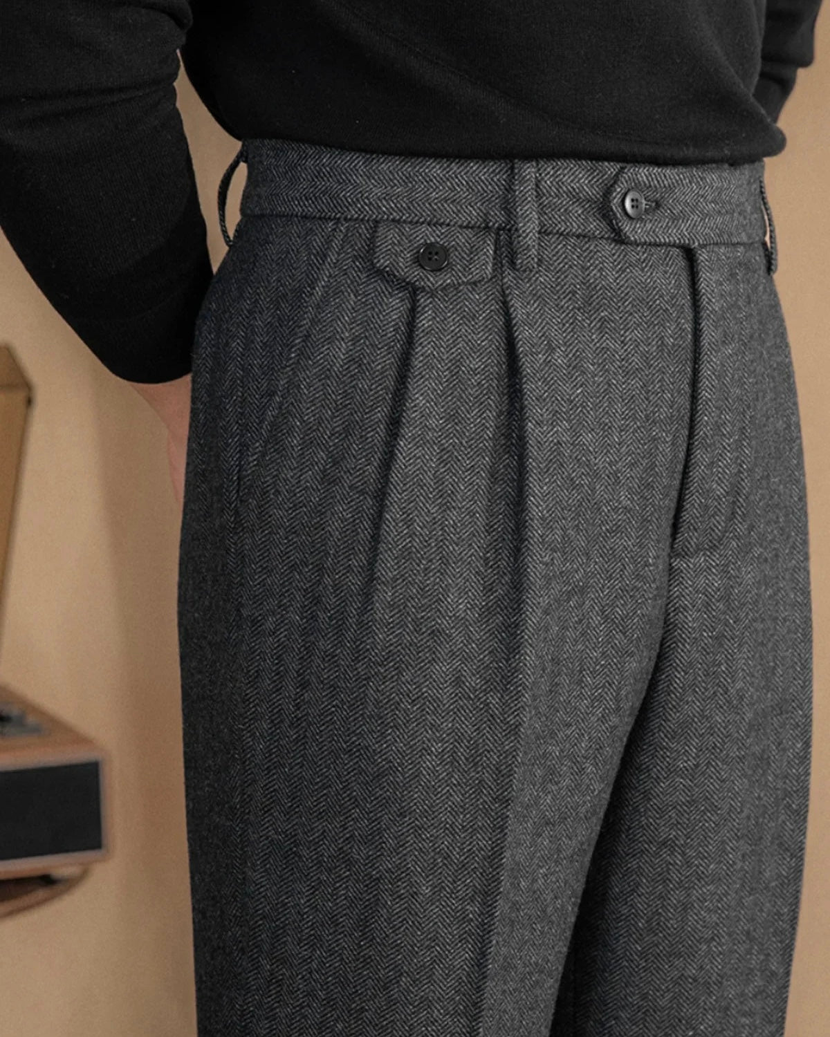 Tailored Smart Casual Pants | Men | Textured Formal Fit | Steven & Levon