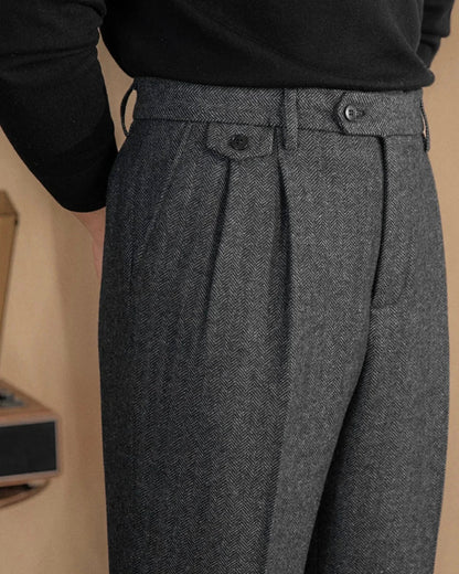 Tailored Smart Casual Pants | Men | Textured Formal Fit | Steven & Levon