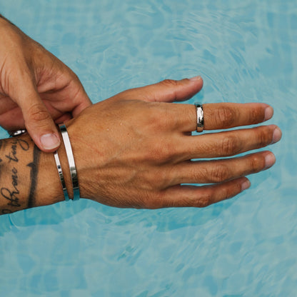 Classic Cuff Bracelet | Men | Stainless Steel | Silver, Gold & Rose Gold | 5mm Cuff | Steven & Levon