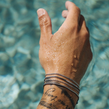 Connell Bracelet | Men | Stainless Steel | Silver, Gold & Rose Gold | 2mm Chain Design | Steven & Levon