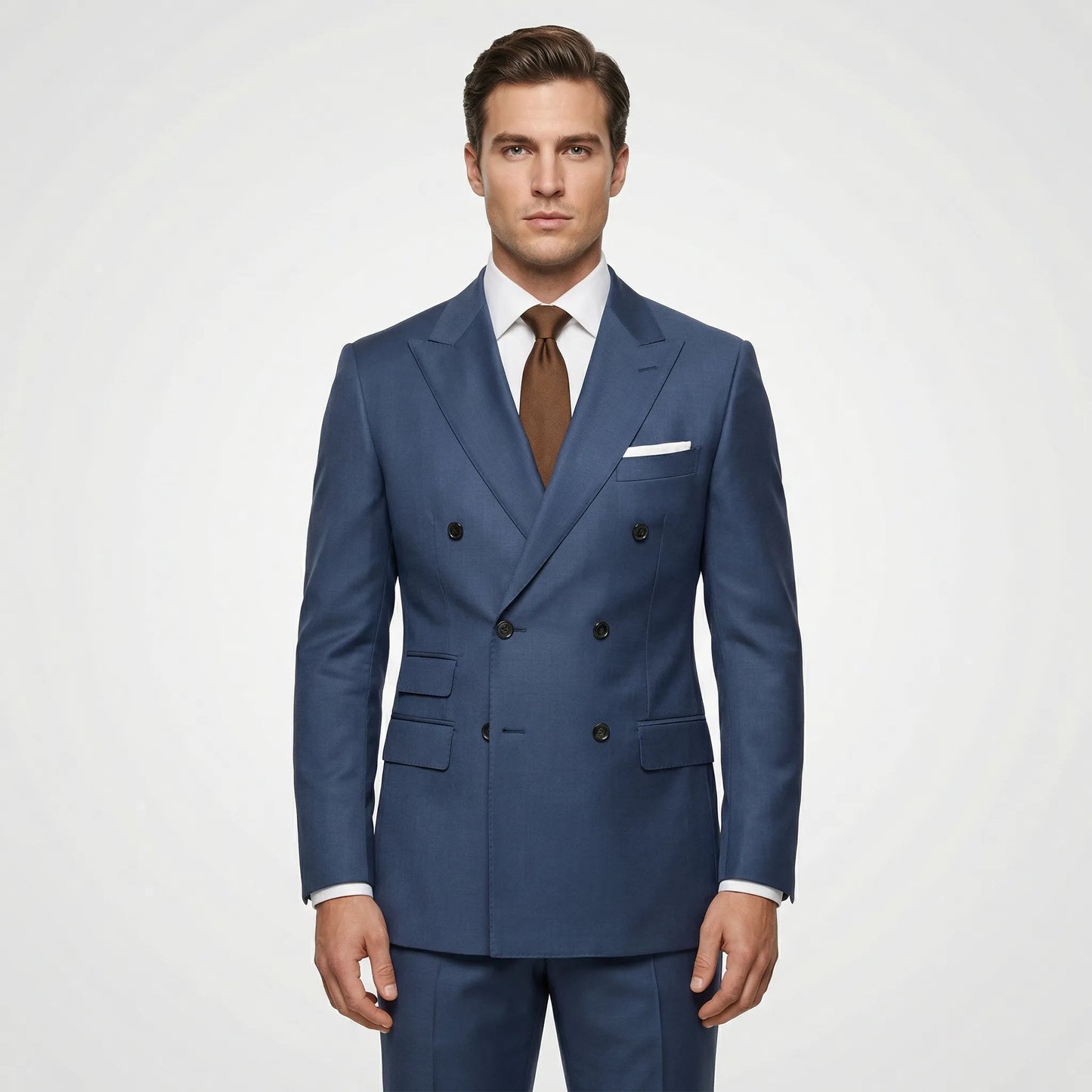 Dapavio - Double Breasted Slim Fit 2 Piece Suit  Formal Business Occasions