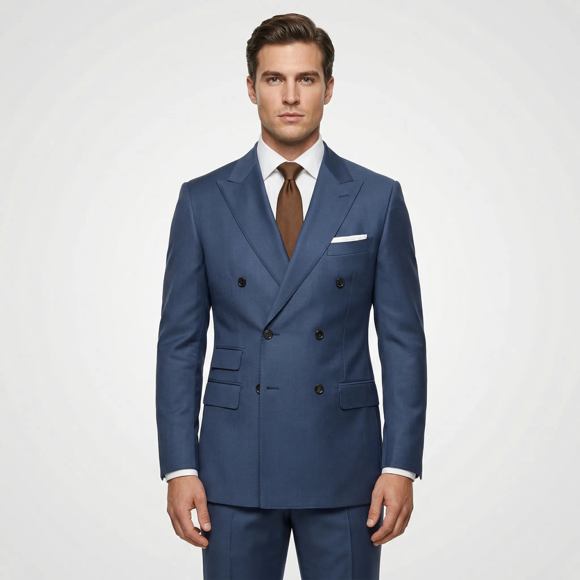 Dapavio - Double Breasted Slim Fit 2 Piece Suit  Formal Business Occasions