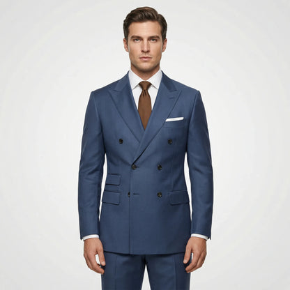 Dapavio - Double Breasted Slim Fit 2 Piece Suit  Formal Business Occasions