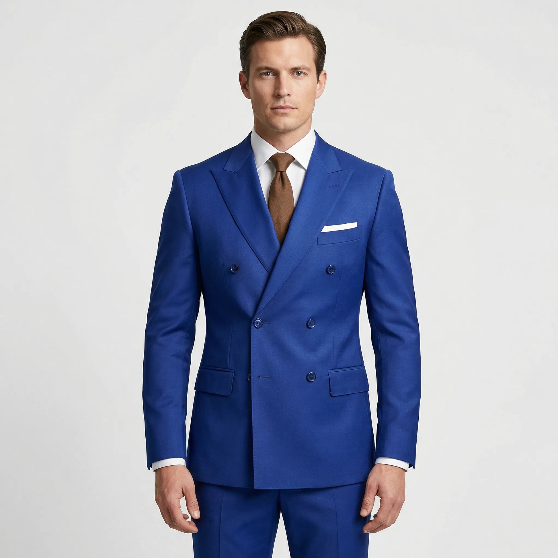 Dapavio - Double Breasted Slim Fit 2 Piece Suit  Formal Business Occasions
