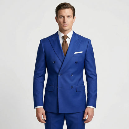 Dapavio - Double Breasted Slim Fit 2 Piece Suit  Formal Business Occasions
