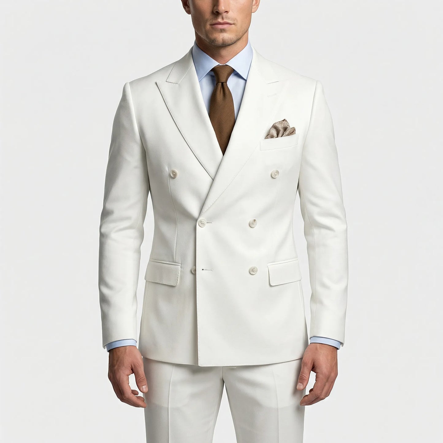 Dapavio - Double Breasted Slim Fit 2 Piece Suit  Formal Business Occasions