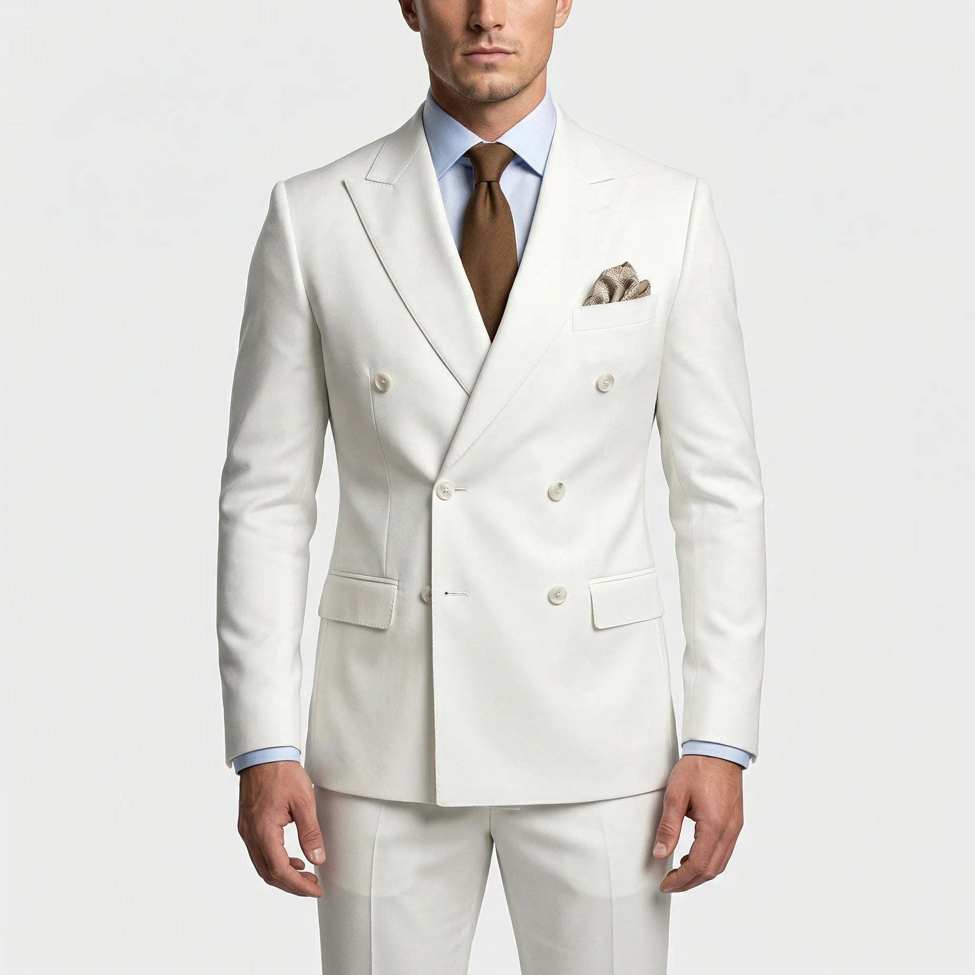 Dapavio - Double Breasted Slim Fit 2 Piece Suit  Formal Business Occasions