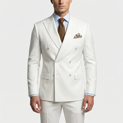 Dapavio - Double Breasted Slim Fit 2 Piece Suit  Formal Business Occasions