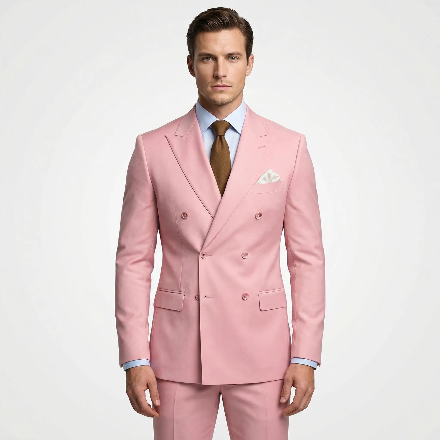 Dapavio - Double Breasted Slim Fit 2 Piece Suit  Formal Business Occasions