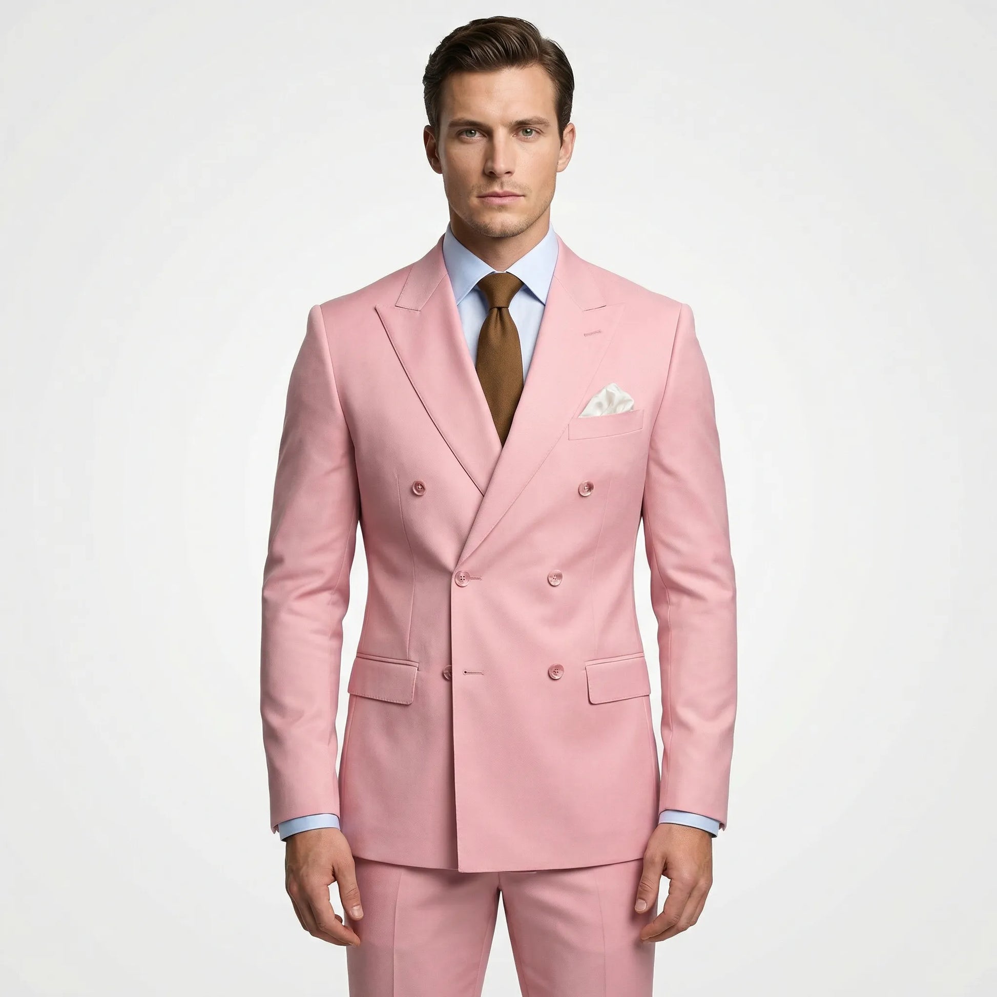 Dapavio - Double Breasted Slim Fit 2 Piece Suit  Formal Business Occasions