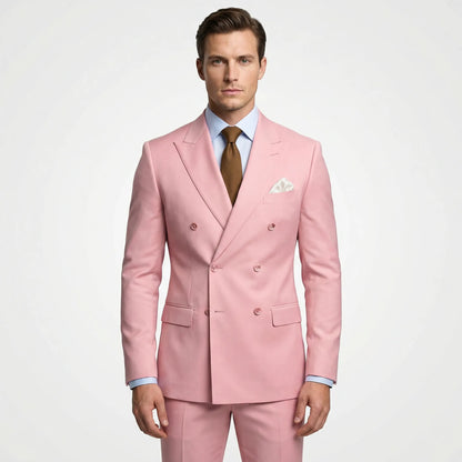 Dapavio - Double Breasted Slim Fit 2 Piece Suit  Formal Business Occasions