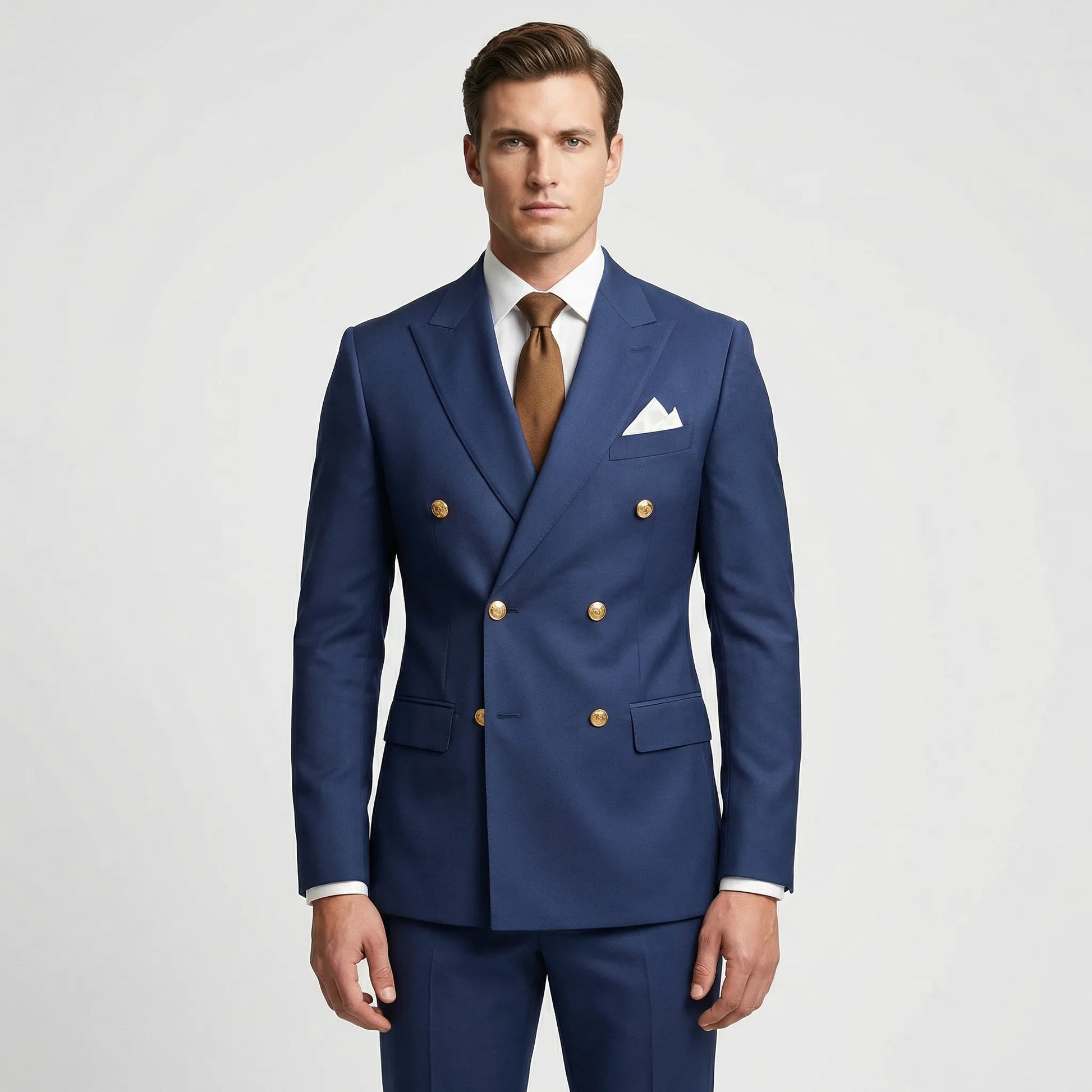 Dapavio - Double Breasted Slim Fit 2 Piece Suit  Formal Business Occasions