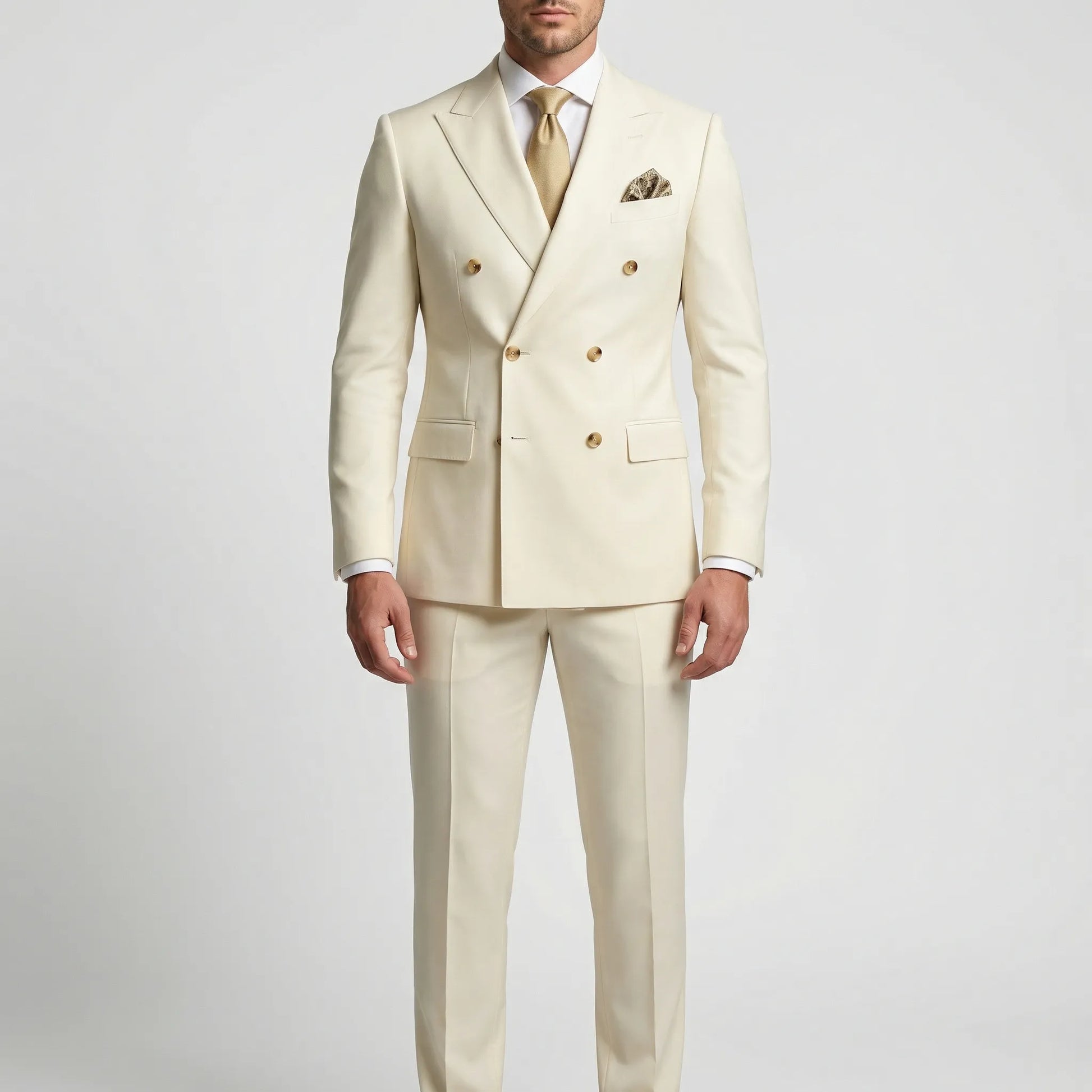 Dapavio - Double Breasted Slim Fit 2 Piece Suit  Formal Business Occasions