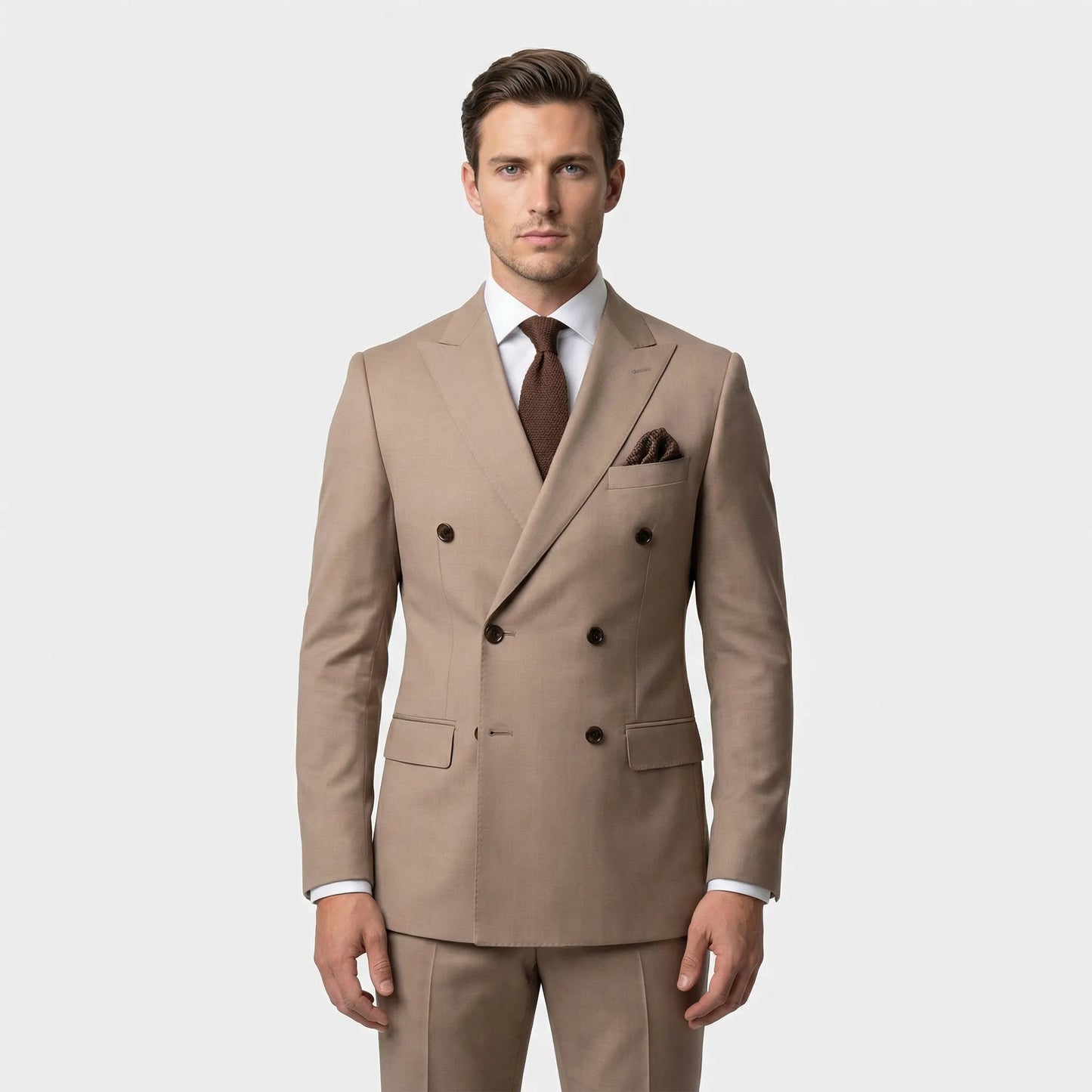 Dapavio - Double Breasted Slim Fit 2 Piece Suit  Formal Business Occasions