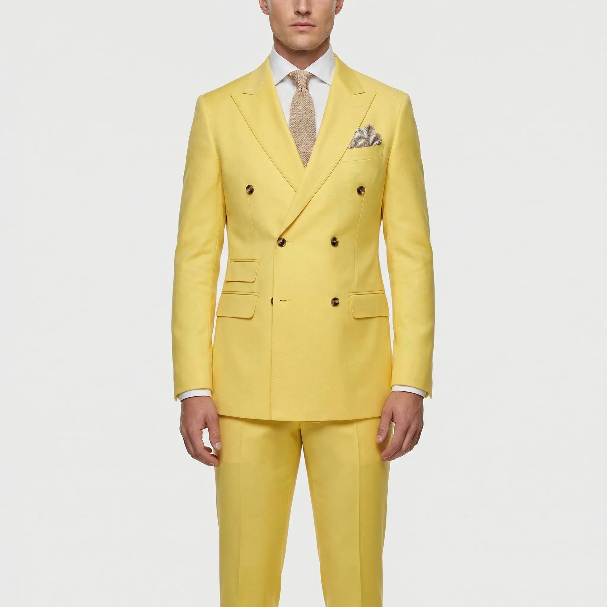 Dapavio - Double Breasted Slim Fit 2 Piece Suit  Formal Business Occasions