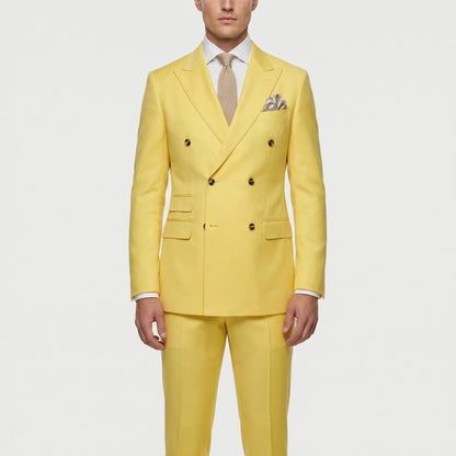 Dapavio - Double Breasted Slim Fit 2 Piece Suit  Formal Business Occasions