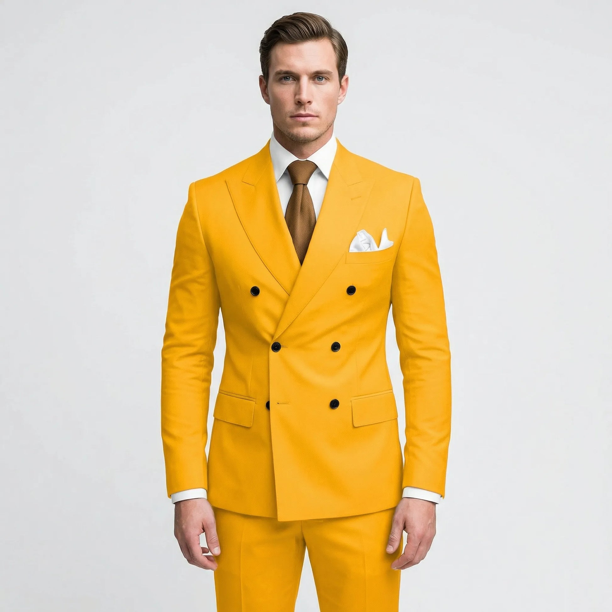 Dapavio - Double Breasted Slim Fit 2 Piece Suit  Formal Business Occasions