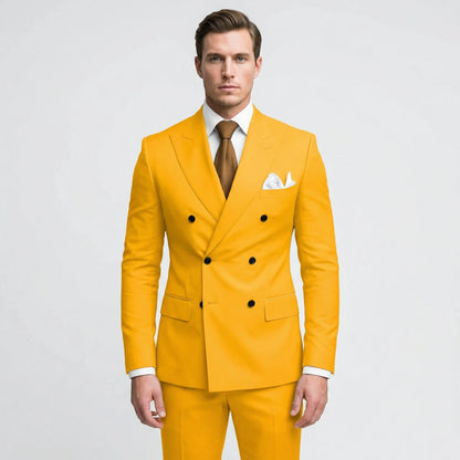 Dapavio - Double Breasted Slim Fit 2 Piece Suit  Formal Business Occasions