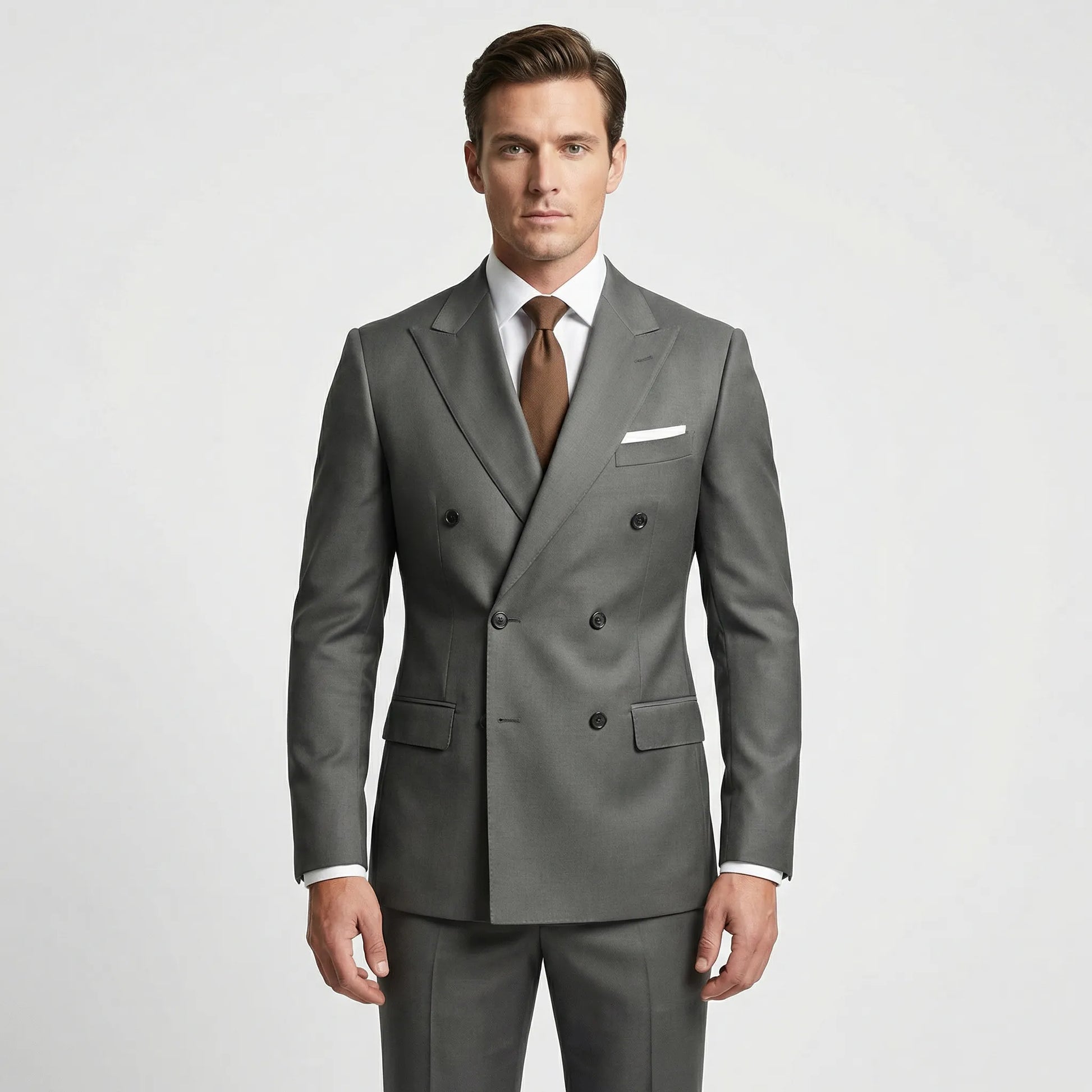 Dapavio - Double Breasted Slim Fit 2 Piece Suit  Formal Business Occasions