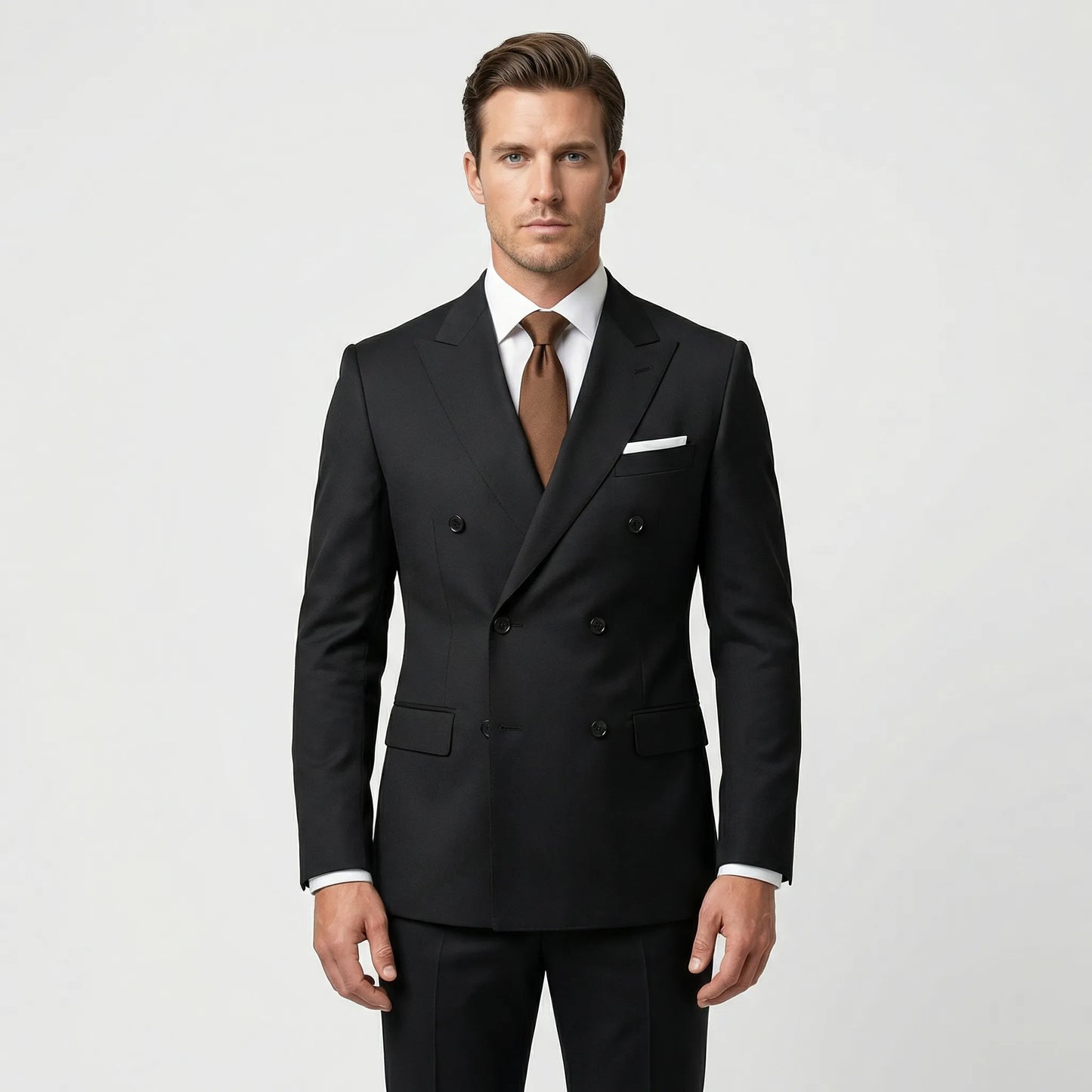 Dapavio - Double Breasted Slim Fit 2 Piece Suit  Formal Business Occasions