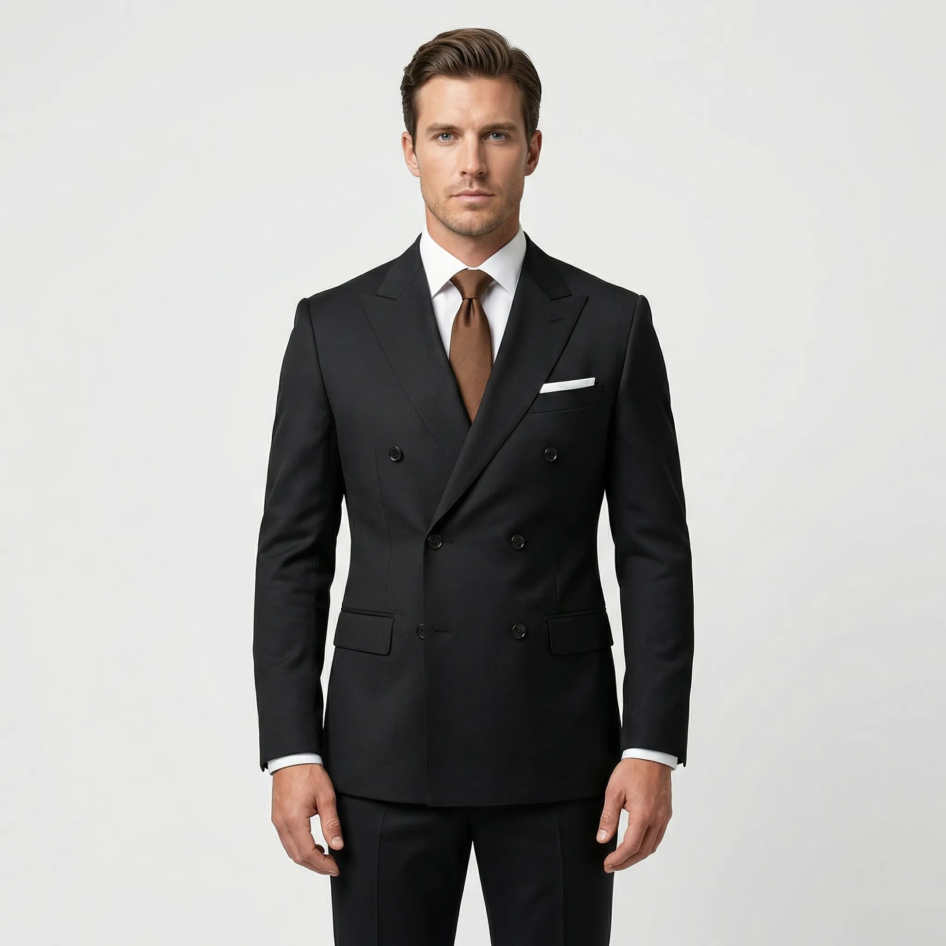 Dapavio - Double Breasted Slim Fit 2 Piece Suit  Formal Business Occasions