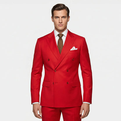 Dapavio - Double Breasted Slim Fit 2 Piece Suit  Formal Business Occasions