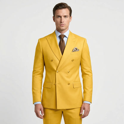 Dapavio - Double Breasted Slim Fit 2 Piece Suit  Formal Business Occasions