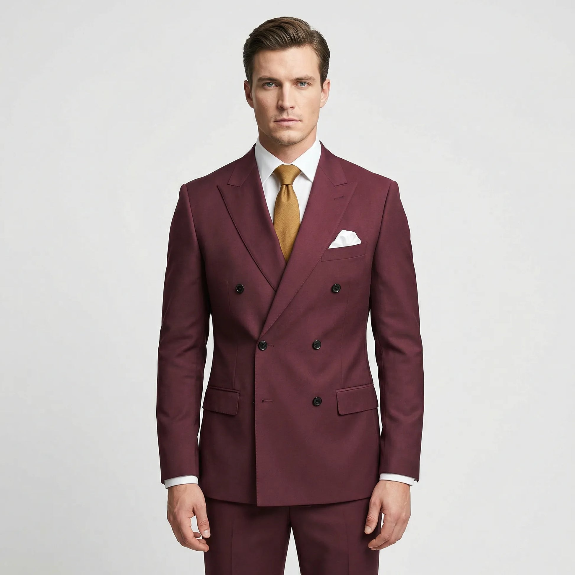 Dapavio - Double Breasted Slim Fit 2 Piece Suit  Formal Business Occasions