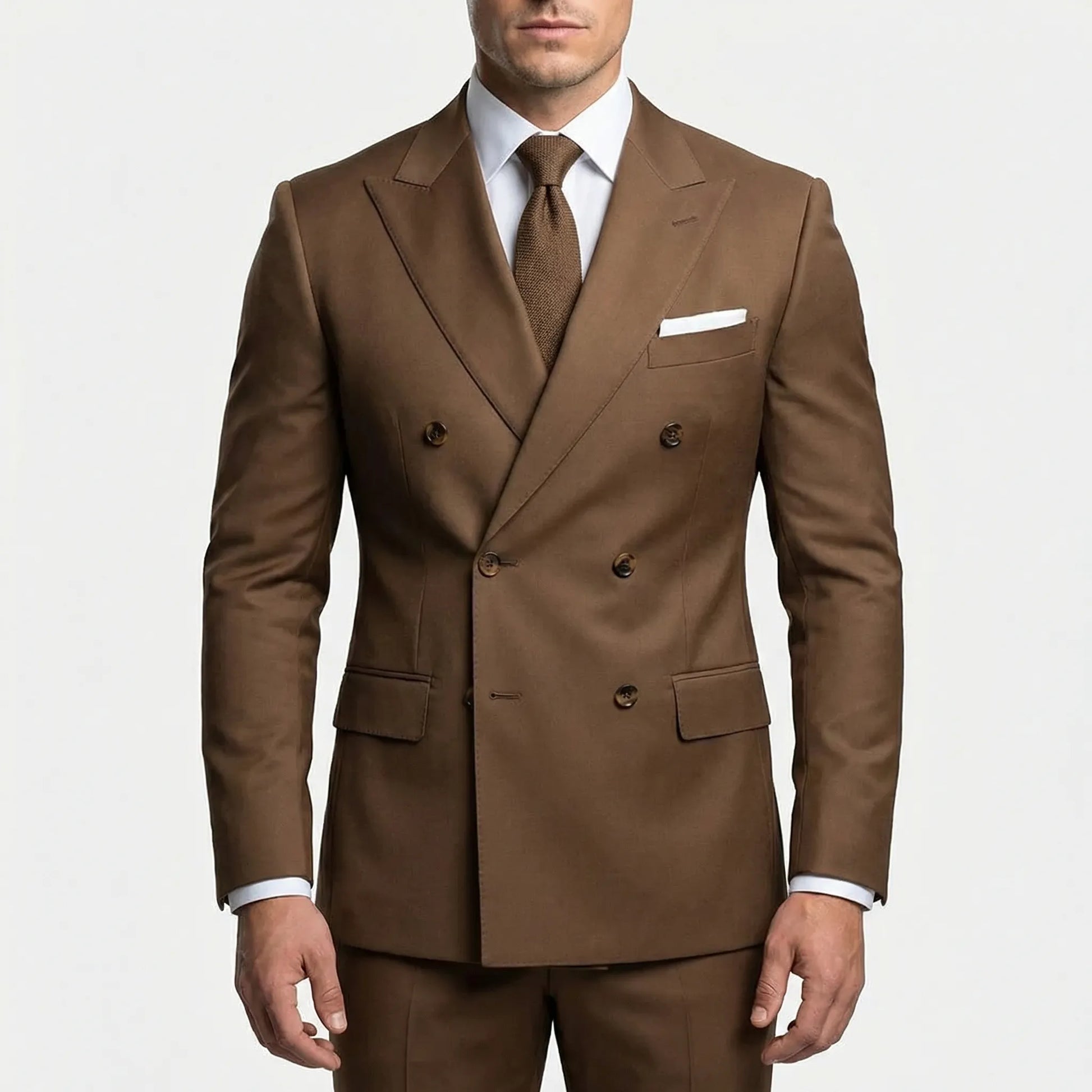 Dapavio - Double Breasted Slim Fit 2 Piece Suit  Formal Business Occasions