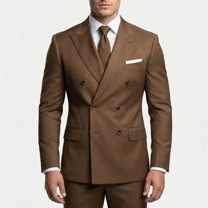 Dapavio - Double Breasted Slim Fit 2 Piece Suit  Formal Business Occasions