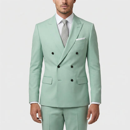 Dapavio - Double Breasted Slim Fit 2 Piece Suit  Formal Business Occasions