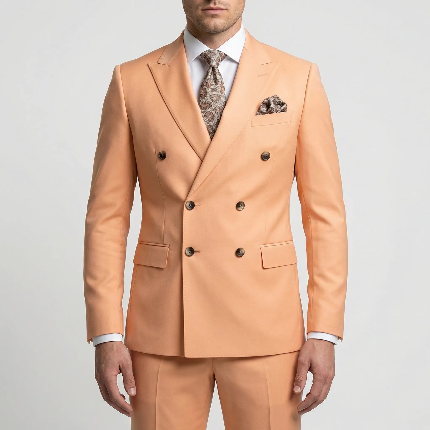 Dapavio - Double Breasted Slim Fit 2 Piece Suit  Formal Business Occasions