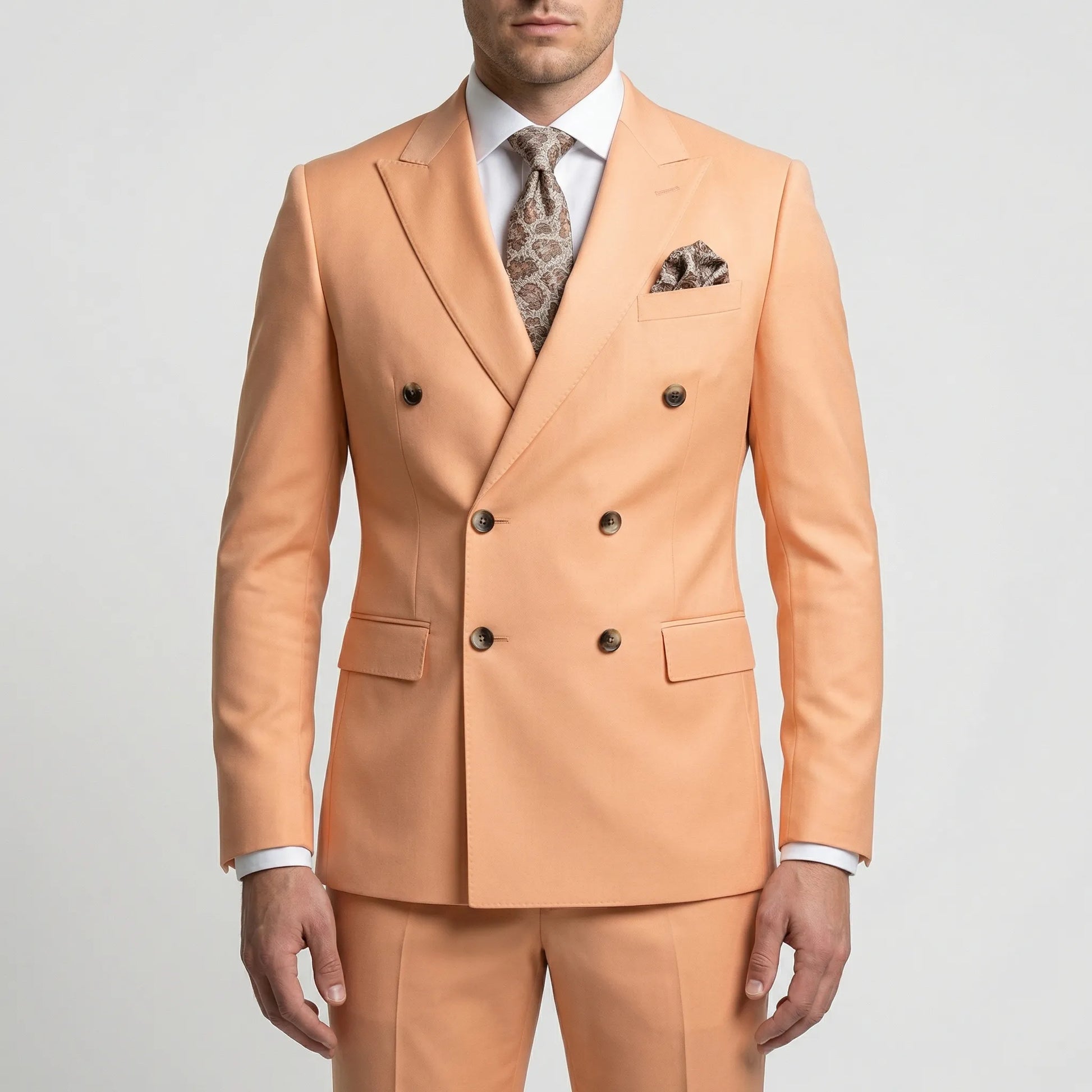 Dapavio - Double Breasted Slim Fit 2 Piece Suit  Formal Business Occasions