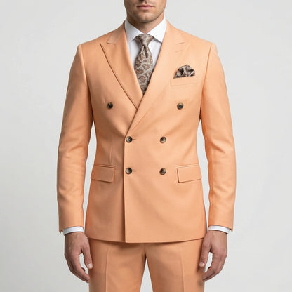 Dapavio - Double Breasted Slim Fit 2 Piece Suit  Formal Business Occasions