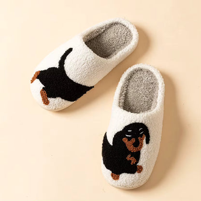 Dachshund Warm Slippers | Women | Soft Cotton | Cartoon Dog | Winter Indoor | Steven & Levon