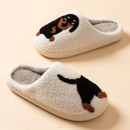 Dachshund Warm Slippers | Women | Soft Cotton | Cartoon Dog | Winter Indoor | Steven & Levon