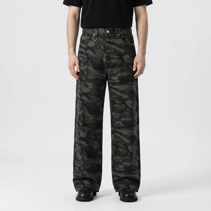 Denrix - Loose Wide-Leg Straight Washed Jeans  Casual Everyday Wear