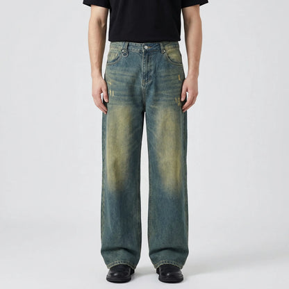 Denrix - Loose Wide-Leg Straight Washed Jeans  Casual Everyday Wear