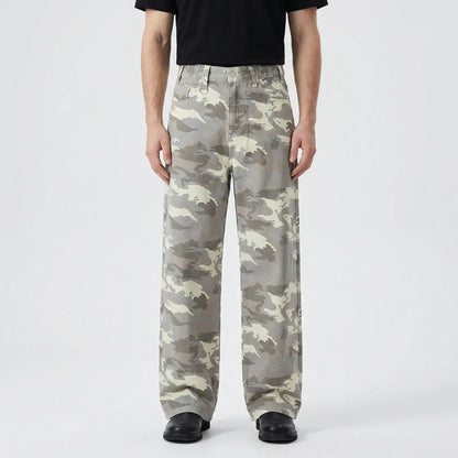 Denrix - Loose Wide-Leg Straight Washed Jeans  Casual Everyday Wear