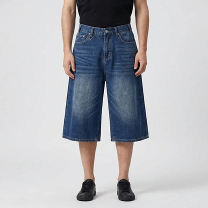 Denrix - Loose Wide-Leg Straight Washed Jeans  Casual Everyday Wear