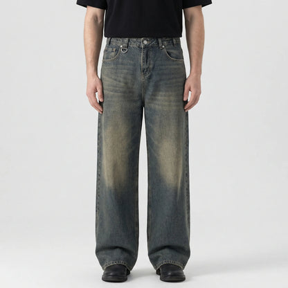 Denrix - Loose Wide-Leg Straight Washed Jeans  Casual Everyday Wear