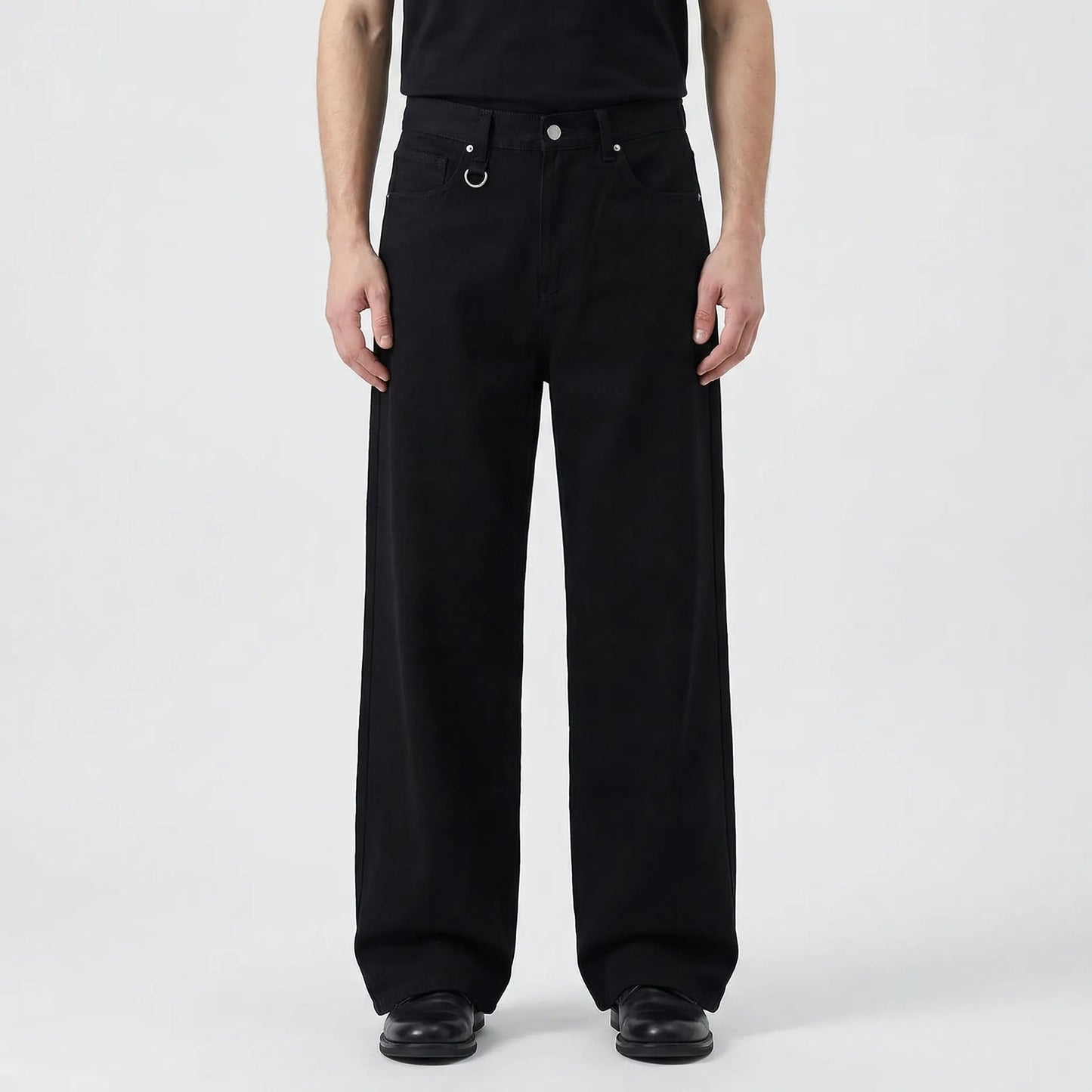 Denrix - Loose Wide-Leg Straight Washed Jeans  Casual Everyday Wear