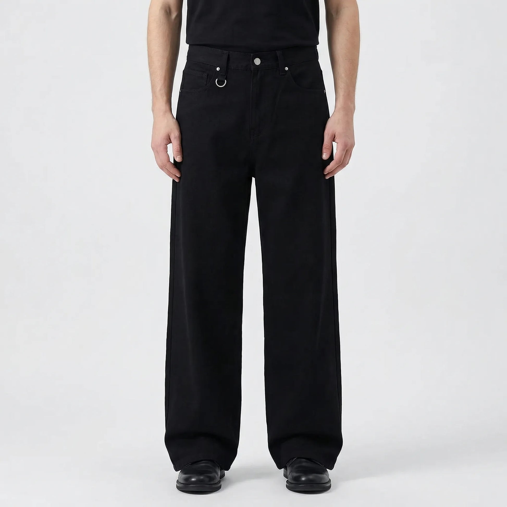 Denrix - Loose Wide-Leg Straight Washed Jeans  Casual Everyday Wear