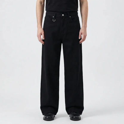 Denrix - Loose Wide-Leg Straight Washed Jeans  Casual Everyday Wear