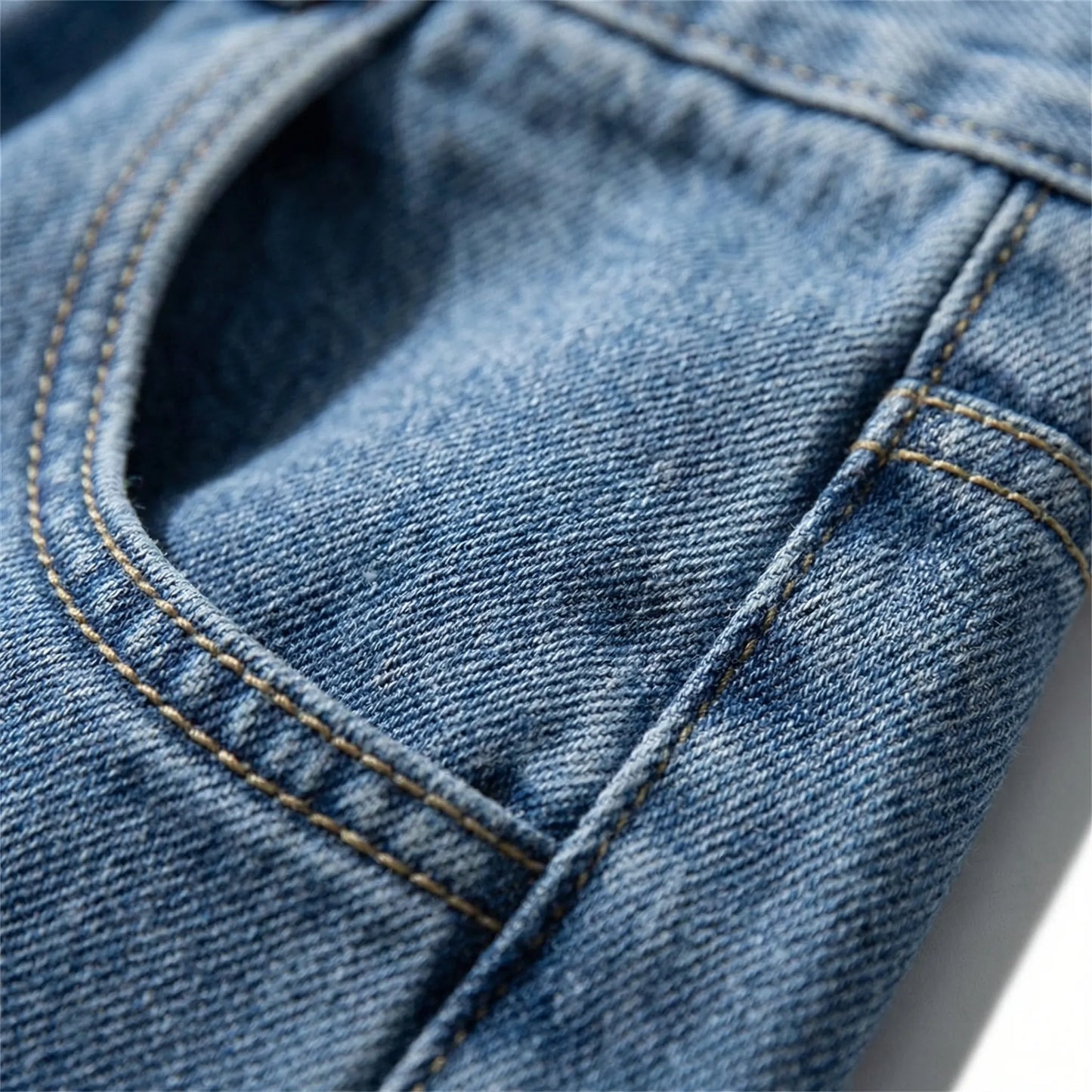 Denvorx - Straight Wide-Leg Casual Denim Trousers  Everyday Casual Wear