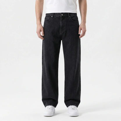 Denvorx - Straight Wide-Leg Casual Denim Trousers  Everyday Casual Wear