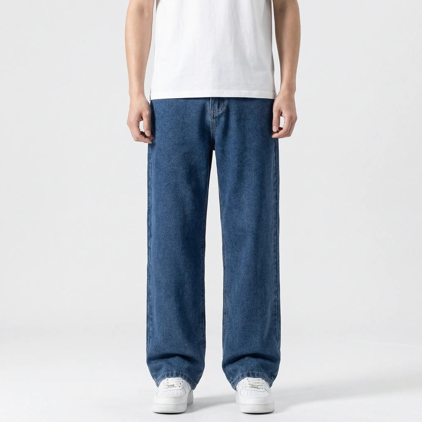 Denvorx - Straight Wide-Leg Casual Denim Trousers  Everyday Casual Wear