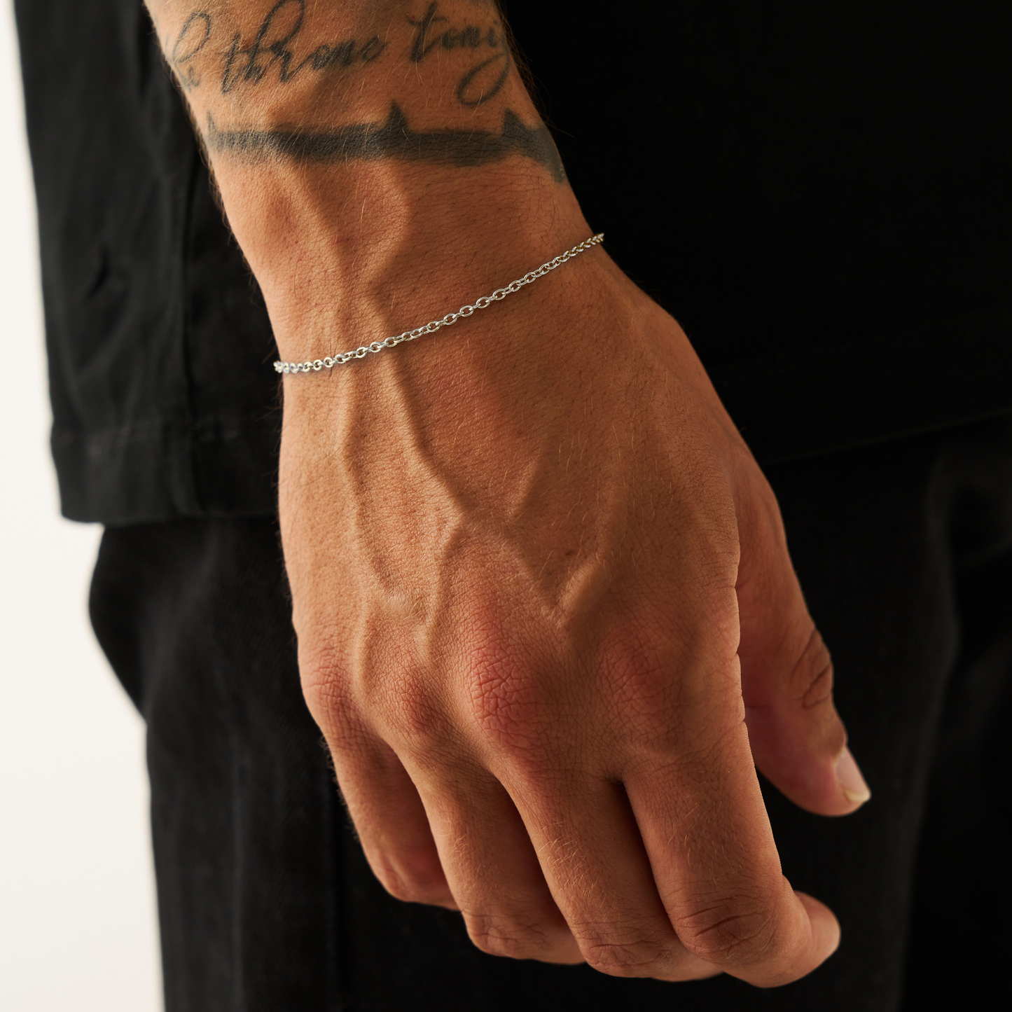 Cable Bracelet | Men | Gold, Rose Gold or Silver | 2mm Cable Chain Bracelet | Steven & Levon